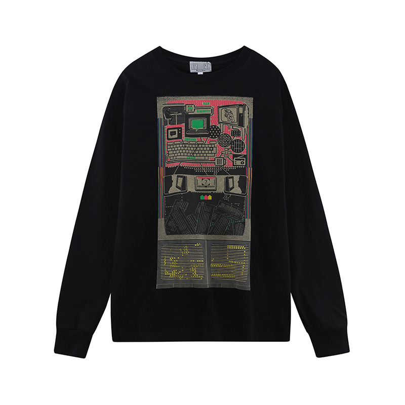 Japanese Brand Streetwear Vintage - เสื้อสตรีทแวร์แบรนด์ CE ปี 2026 แขนยาว พิมพ์ลายแผงวงจร
