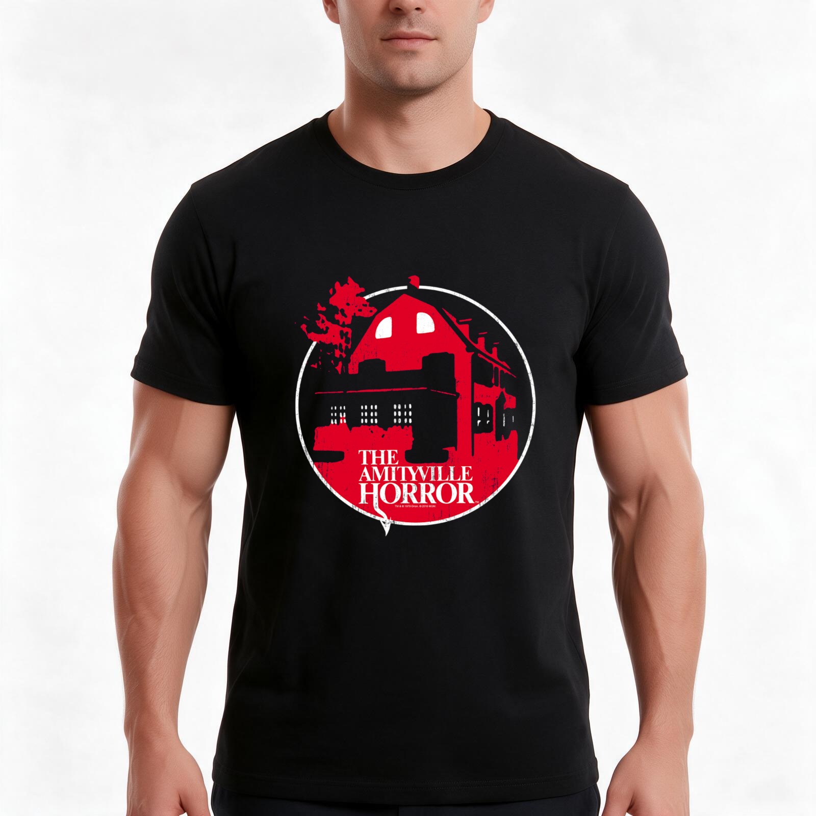 Streetwear Brand Red - เสื้อยืดแบรนด์ Amityville Horror Red House, เสื้อยืดผ้าฝ้ายลำลองสำหรับฤดูร้อน,