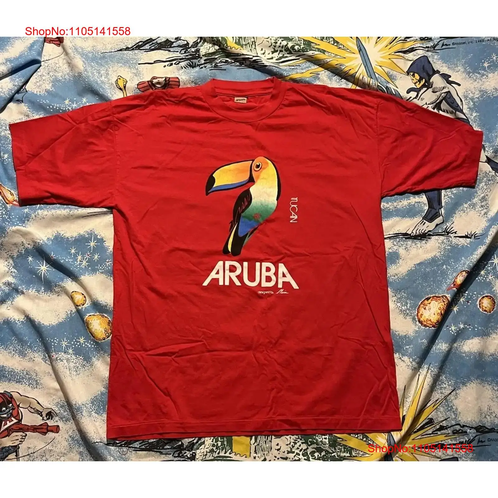 Streetwear Brand Red - เสื้อยืดวินเทจลายทูแคน ยี่ห้อ Aruba Tucan Toucan แบรนด์