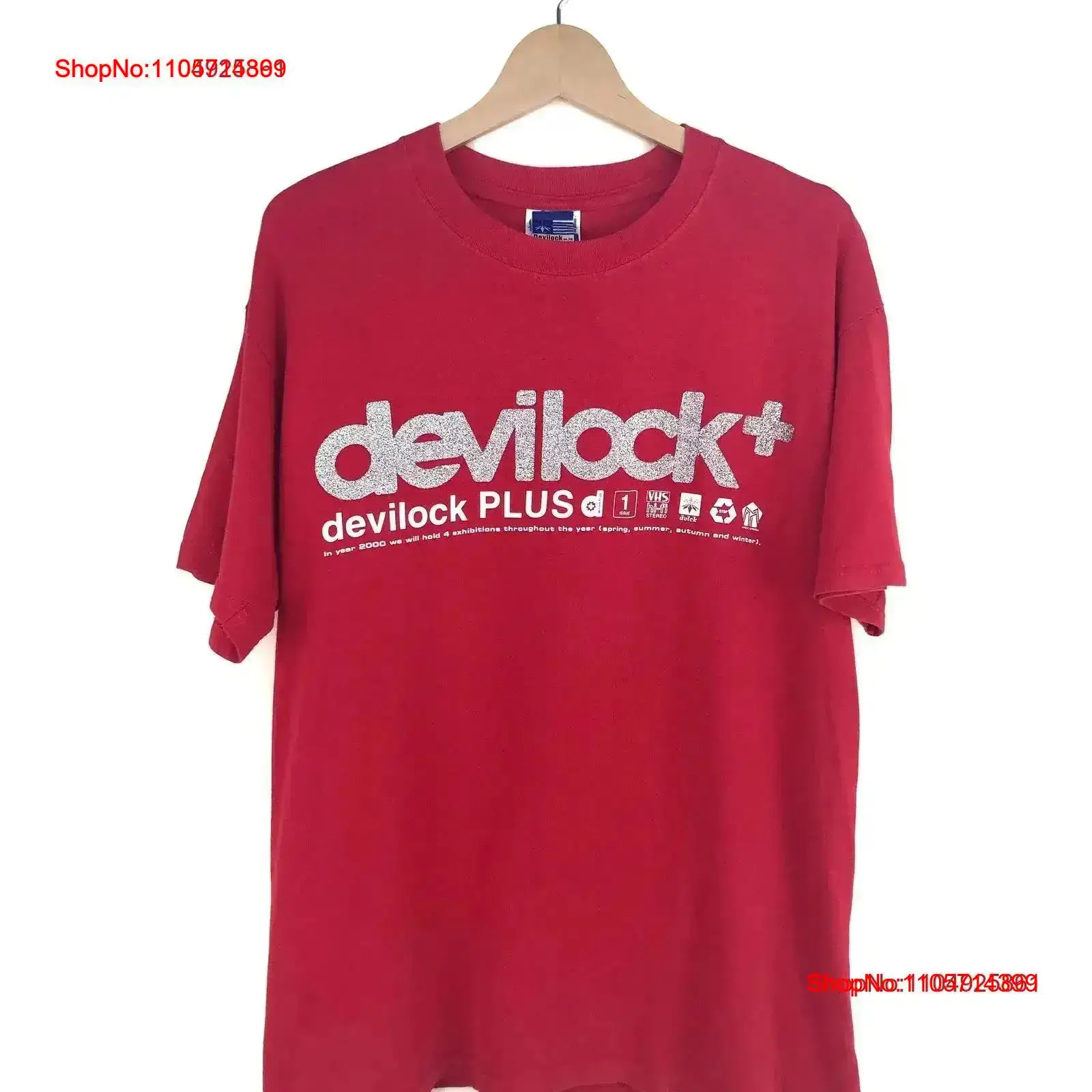 Japanese Brand Streetwear Vintage - เสื้อยืดวินเทจ DEVILOCK PLUS สไตล์สตรีทแวร์ ไซส์กลาง แบรนด์ญี่ปุ่น