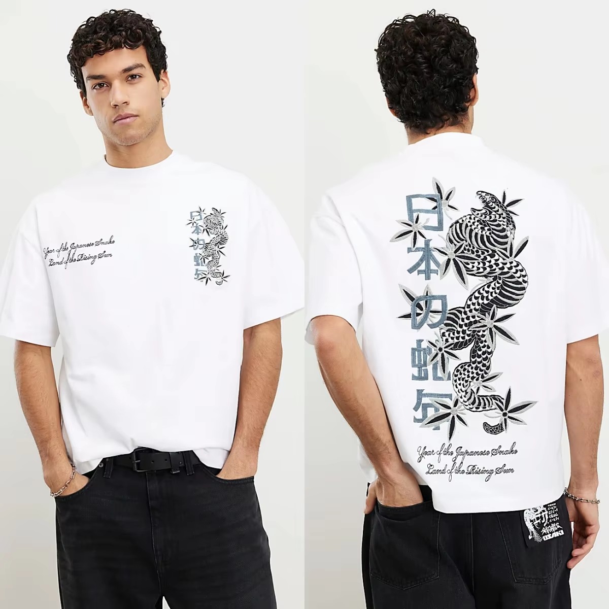 Streetwear Brand Trends - เสื้อยืดลายกราฟิกแบรนด์สตรีทเทรนด์ Snake Island ผ้าฝ้าย สำหรับชายและหญิง สไตล์สตรีทแวร์