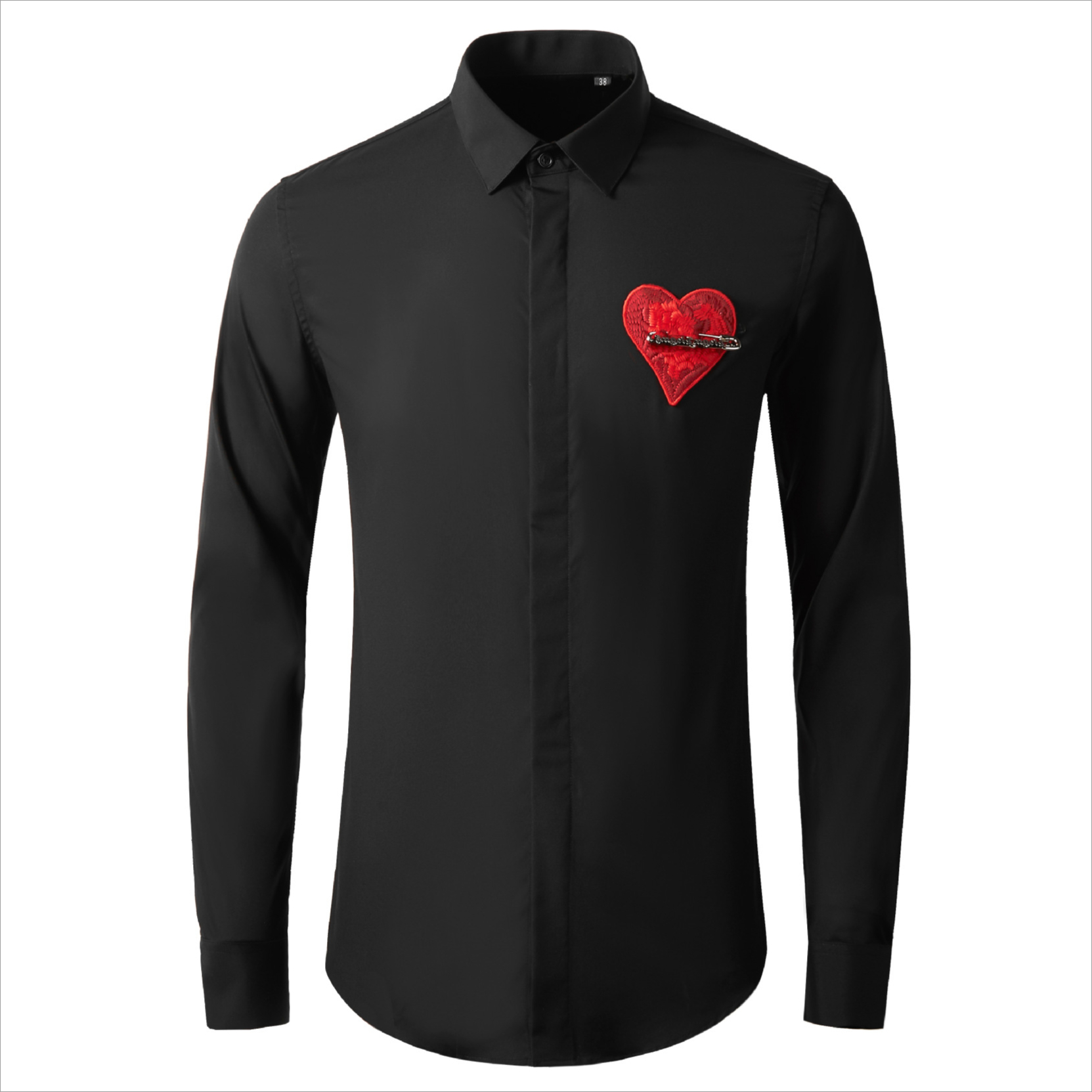Streetwear Brand Trends - ยี่ห้อถัก Love เย็บปักถักร้อยเสื้อผู้ชายแขนยาวผู้ชายเสื้อหรูหราสังคมจัดเลี้ยงเสื้อ Streetwear ผู้ชายเสื้อผ้า