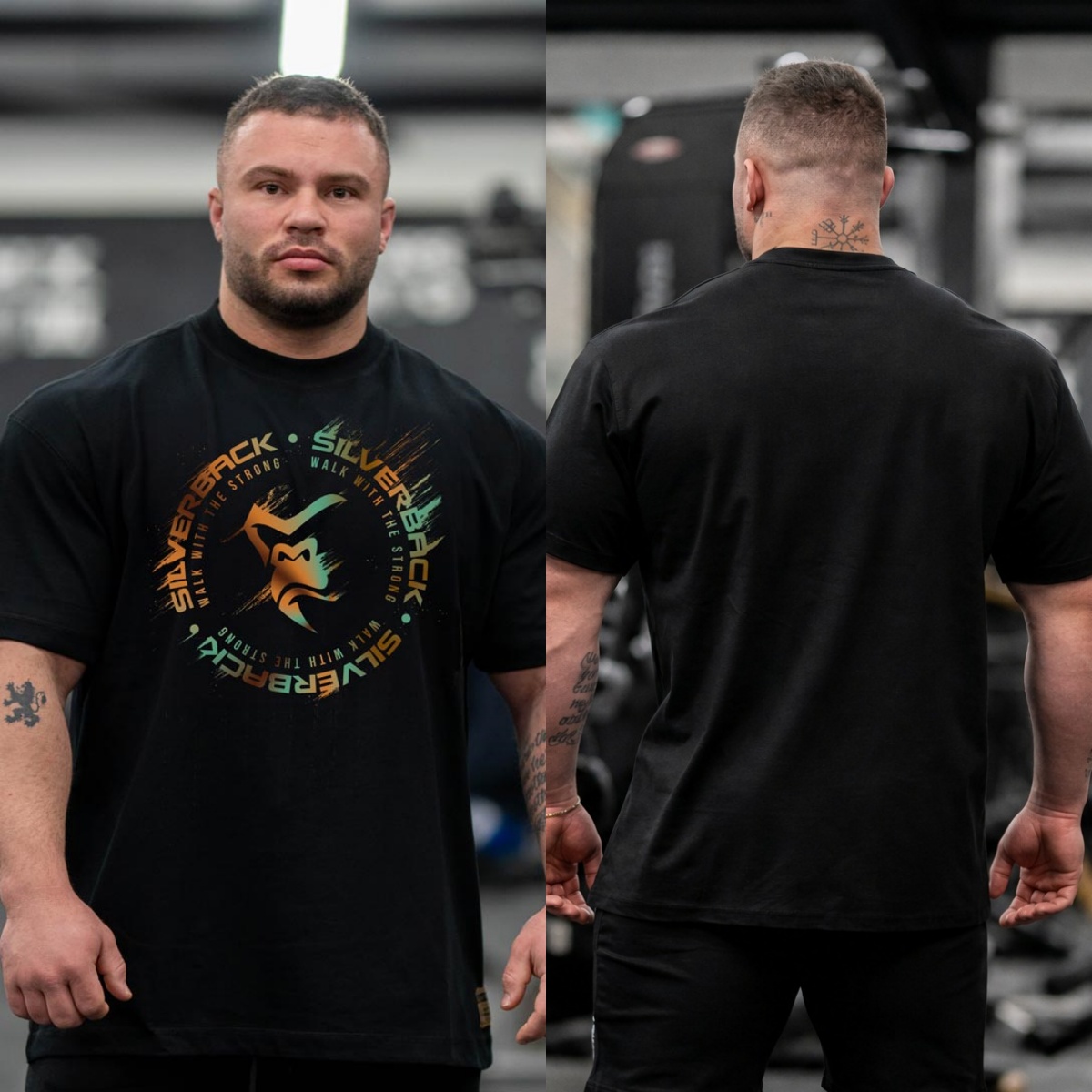 Streetwear Brand Trends - เสื้อยืดลายกราฟิกแบรนด์ Breaker Oversized Silverback สำหรับออกกำลังกายในยิม ผ้าฝ้าย
