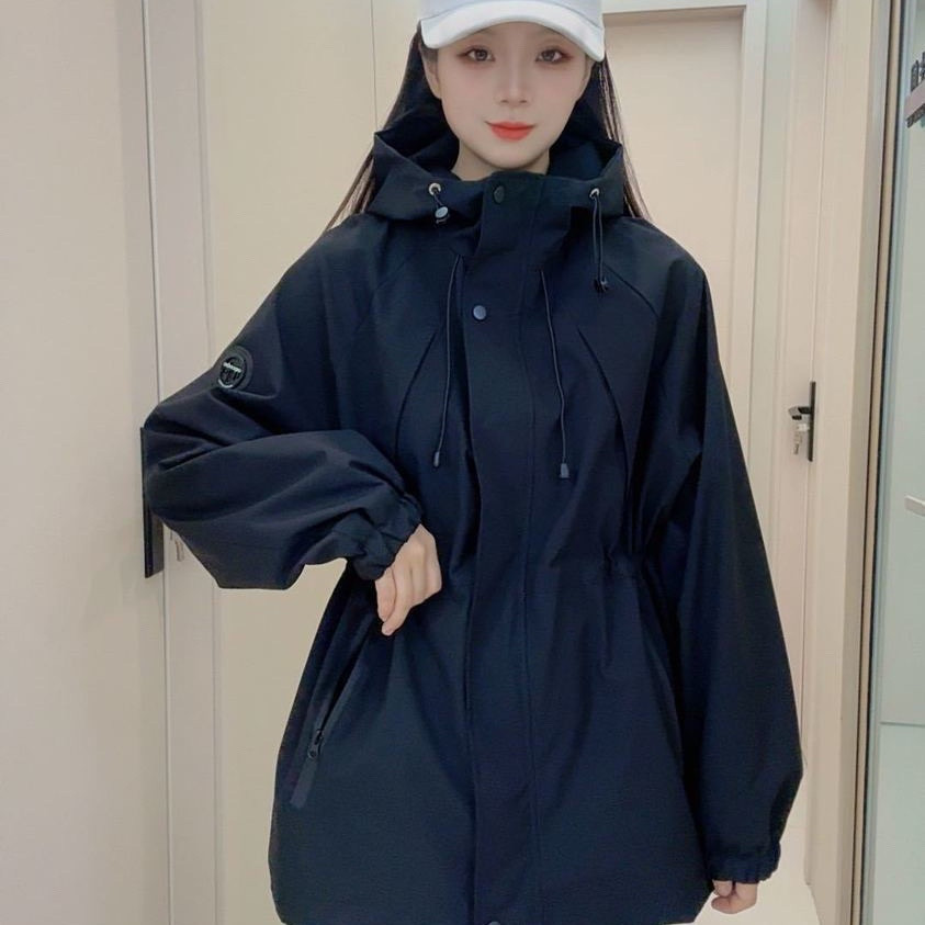 Streetwear Brand China - เสื้อแจ็คเก็ตมีฮู้ดสำหรับผู้หญิง เสื้อกันลมสำหรับฤดูใบไม้ผลิและฤดูใบไม้ร่วง เสื้อโค้ทแบรนด์หรู ดีไซน์ผูกเชือก แขนยาว สไตล์สตรีทแวร์