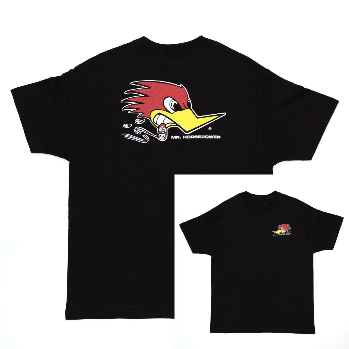 Streetwear Brand Red - โลโก้นกหัวขวานสีแดง รถแข่งคลาสสิก แบรนด์ดัดแปลงรถ ทีเชิ้ต ผ้าฝ้าย เสื้อยืดลายกราฟิก