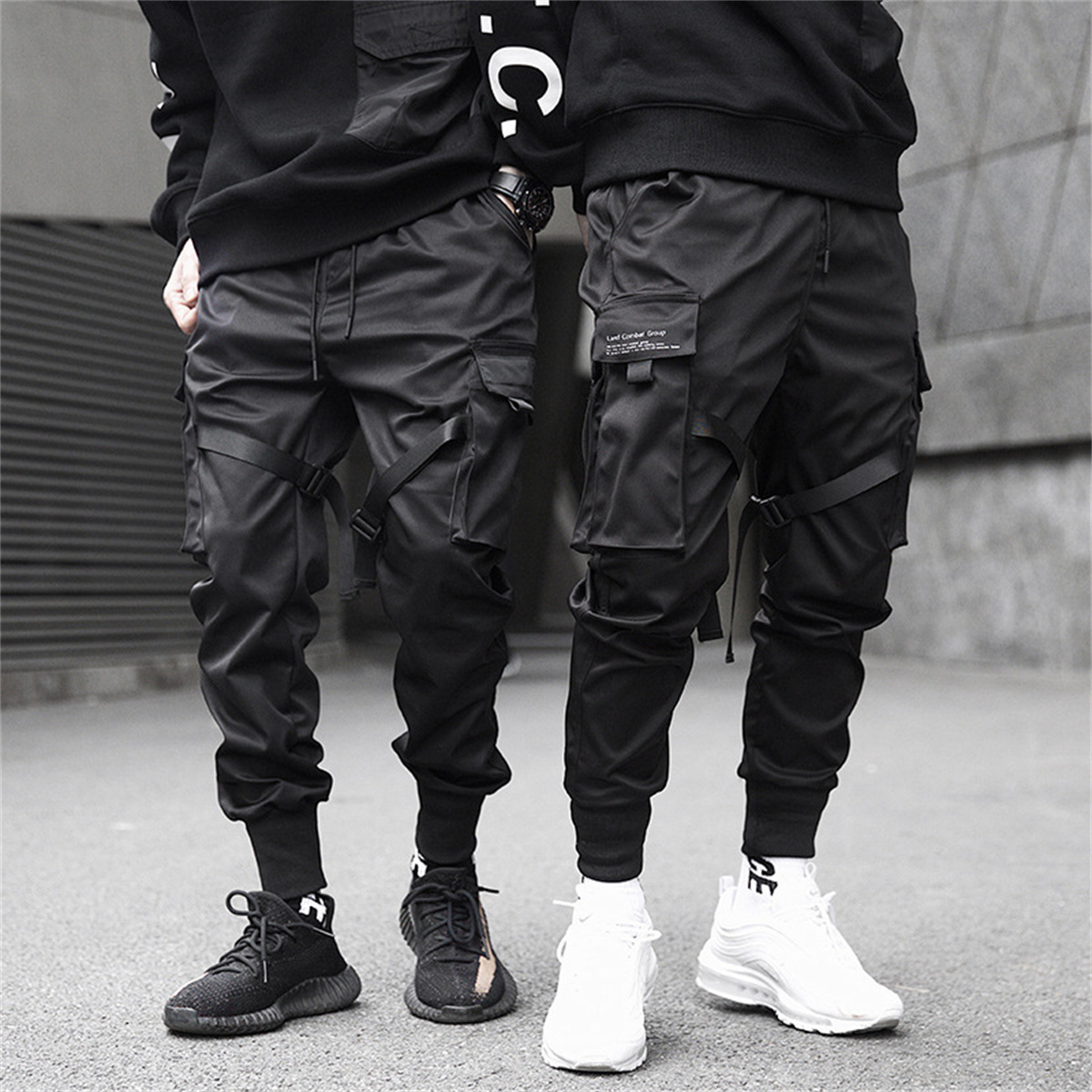 กางเกงคาร์โก้ฮิปฮอปสีดำสำหรับผ - Streetwear Brand China บทวิจารณ์และราคา