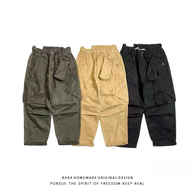 กางเกงคาร์โก้ทรงหลวมสไตล์วินเท - Japanese Brand Streetwear Vintage บทวิจารณ์และราคา