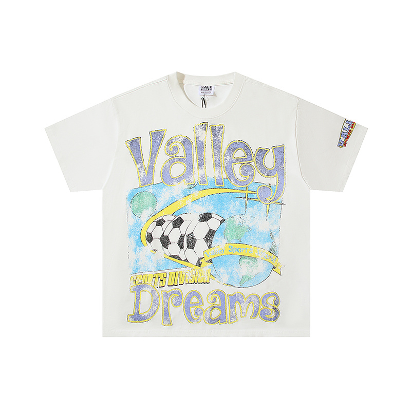 เสื้อยืดผ้าฝ้ายทรงหลวมพิมพ์ลาย - Valley Streetwear Brand บทวิจารณ์และราคา